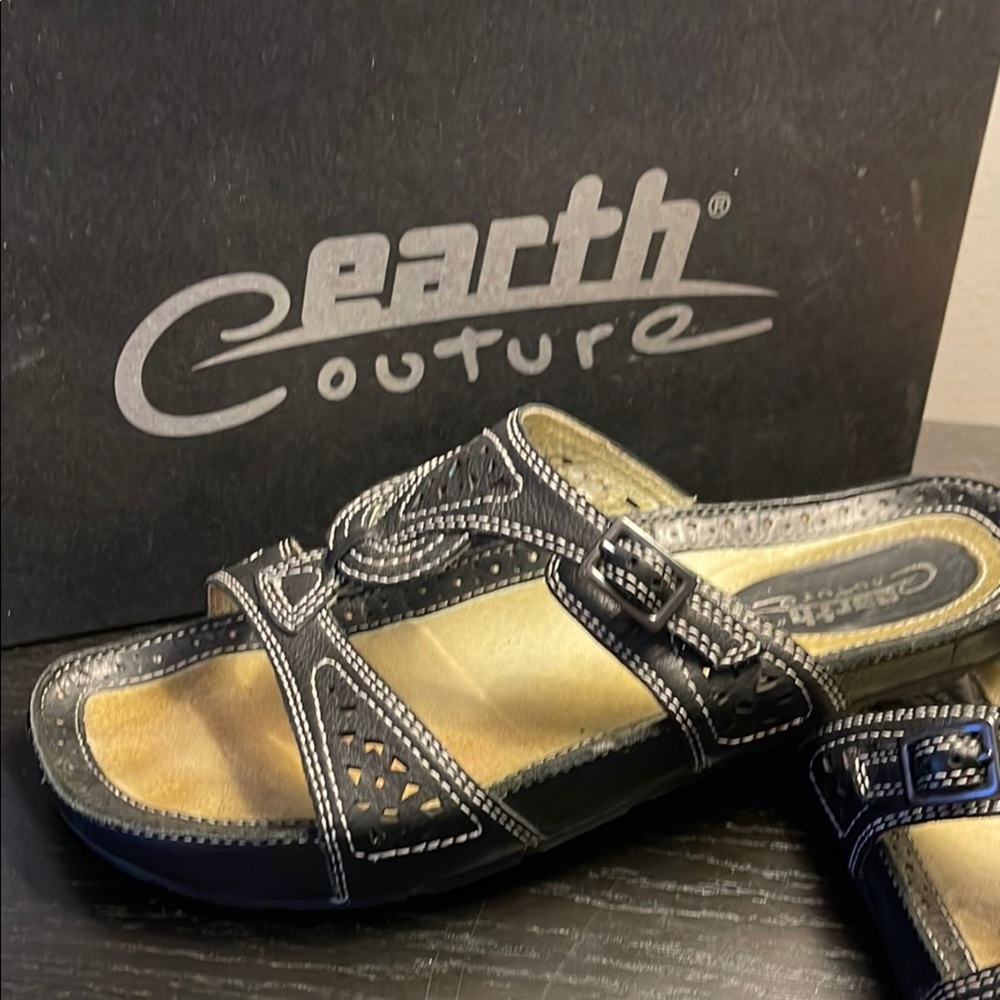Earth Couture Black Sandals